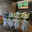 Funeral Flower Stand 1.65m White & Blue | Melbourne Funeral Flowers丨墨尔本葬礼白蓝色系站立式花篮1.65米