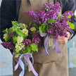 New Season! Lilac Posy in a Milk Jar