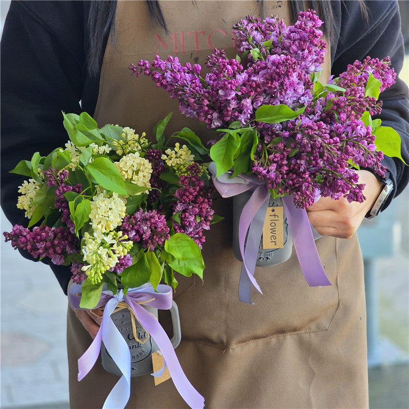 New Season! Lilac Posy in a Milk Jar