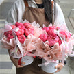 10 Coral Charm Peonies Hatbox