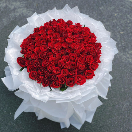 99 Red Roses (White Style)