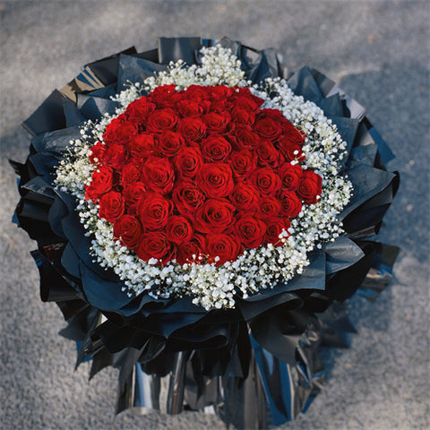 52 Roses & Baby's Breaths Bouquet