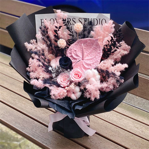 Preserved Flower Bouquet Medium - BlackPink