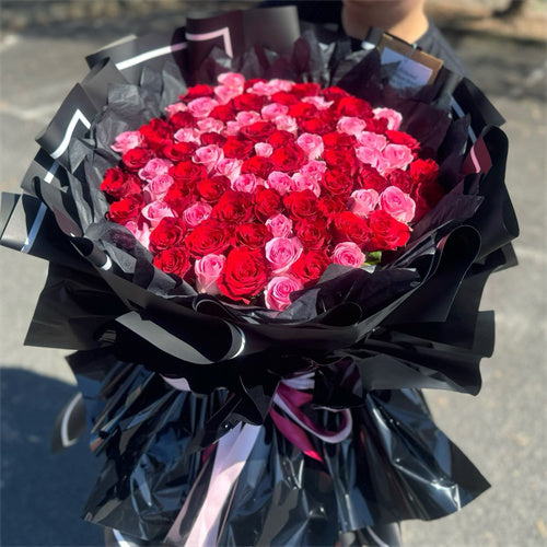 99 Red & Pink Roses
