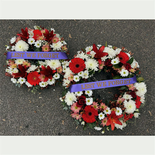 Anzac Day Wreath Classic Red & White丨Melbourne Anzac Day Flowers