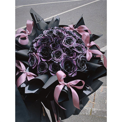 21 Dark Plum Rose Bouquet