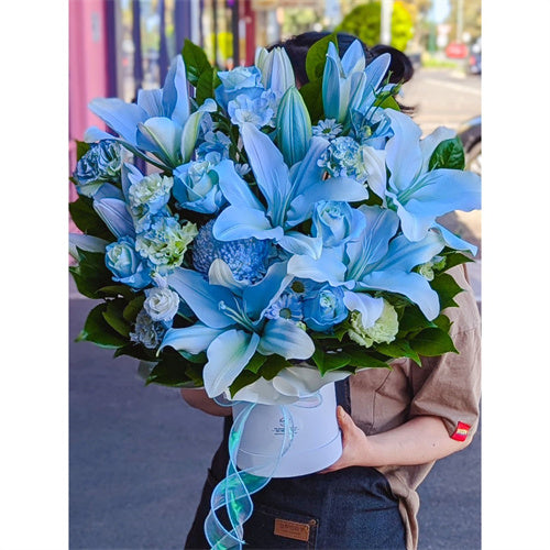 Florist Choice Hat Box Arrangement - Set your Budget & Colour