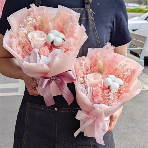 Pink Everlasting Preserved Flower Bouquet Mini Size丨Preserved Flowers丨Dry Flowers Melbourne