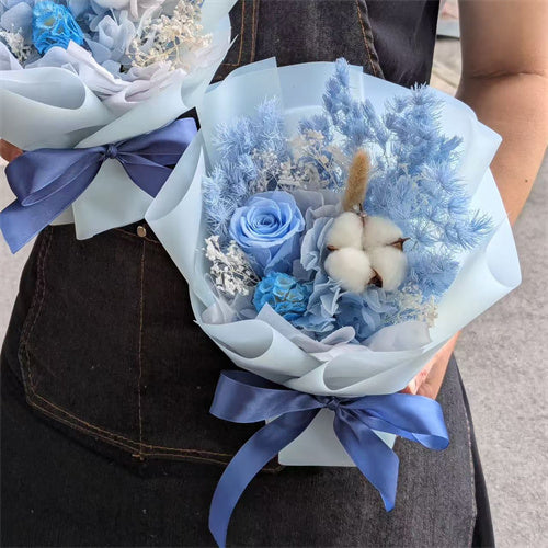 Ice Blue Everlasting Preserved Flower Bouquet Mini Size丨Preserved Flowers丨Dry Flowers Melbourne