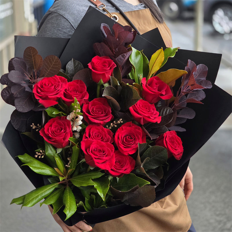 12 Freedom Red Roses Bouquet