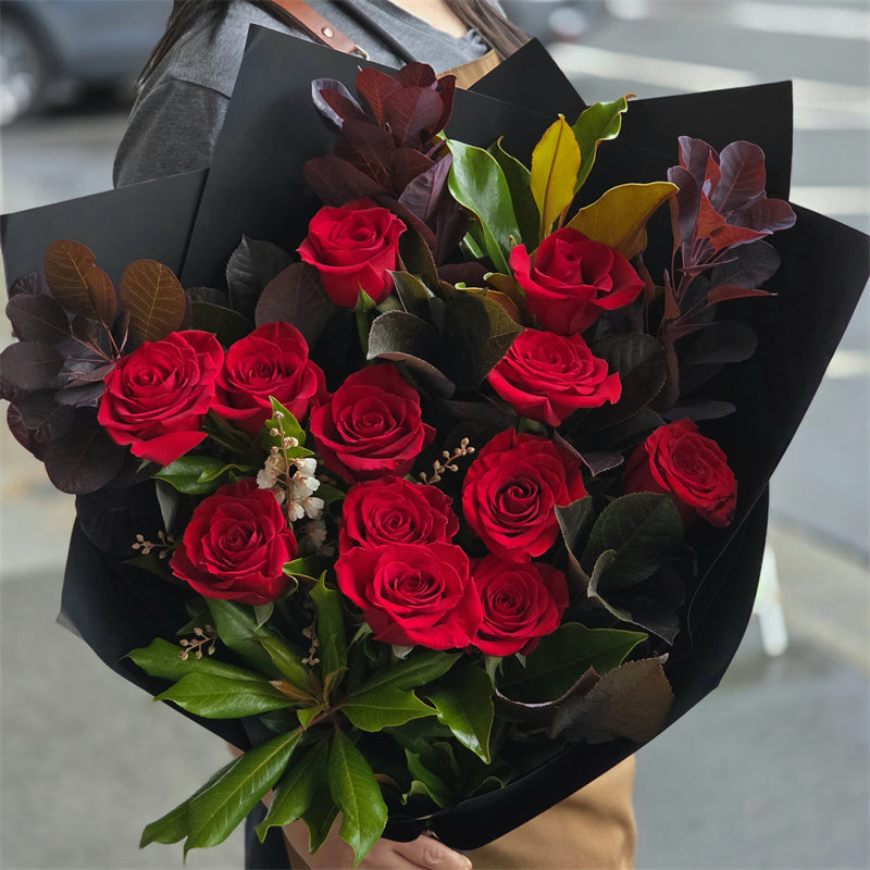 12 Freedom Red Roses Bouquet