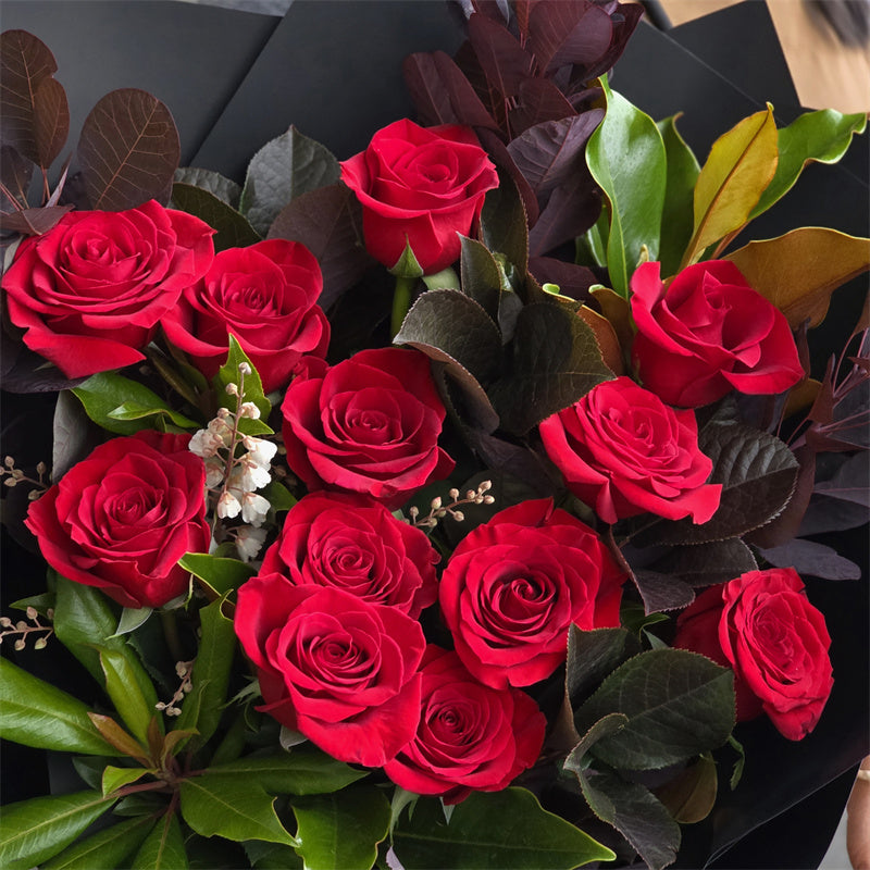 12 Freedom Red Roses Bouquet