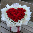 ❤Heart Shape Red Rose & Gyp Hatbox (Small)