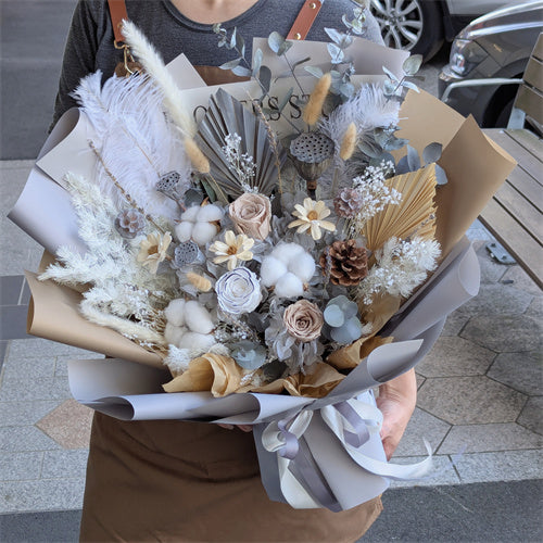 Neutral Everlasting Preserved Flower Bouquet Large Size丨Preserved Flowers丨Dry Flowers Melbourne