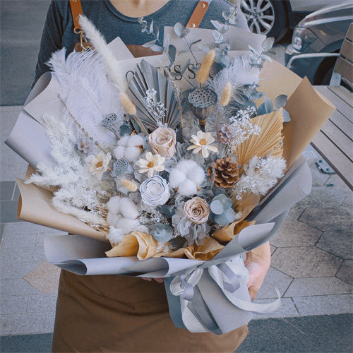 Neutral Everlasting Preserved Flower Bouquet Large Size丨Preserved Flowers丨Dry Flowers Melbourne