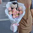 Graduation Teddy & Rose Bouquet #Pink