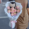 Graduation Teddy & Rose Bouquet #Pink
