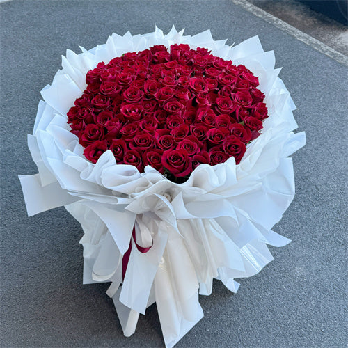 99 Red Roses (White Style)