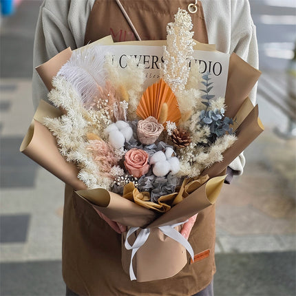 Neutral Everlasting Preserved Flower Bouquet Medium Size丨Preserved Flowers丨Dry Flowers Melbourne