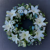 Funeral Wreath #10 Classic White (Lilies)丨Funeral Flowers delivery Melbourne