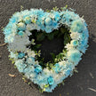 Funeral Heart Wreath #30 30cm/65cm Blue Style丨Funeral Flowers delivery Melbourne
