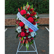 Funeral Spray Tributes #4 White & Red丨Melbourne Funeral Flowers Delivery