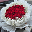 52 Roses & Baby's Breaths Bouquet (White Wrapping)