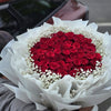 52 Roses & Baby's Breaths Bouquet (White Wrapping)