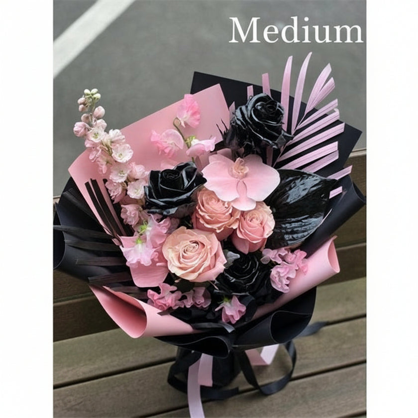 Black&Pink Fresh Floral Bouquet