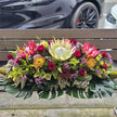 Funeral Casket Spray Flowers #17 80-120cm Seasonal Natives & Red Roses丨Funeral Flowers delivery Melbourne