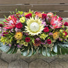 Funeral Casket Spray Flowers #17 80-120cm Seasonal Natives & Red Roses丨Funeral Flowers delivery Melbourne