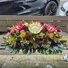Funeral Casket Spray Flowers #17 80-120cm Seasonal Natives & Red Roses丨Funeral Flowers delivery Melbourne