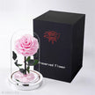 Single Stem Everlasting Preserved Pink Rose Glass Dome (20cmH)丨Preserved Flowers丨Dry Flowers Melbourne