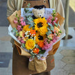 Graduation Flowers丨Happy Vibes Fresh Flowers & Graduation Teddy Bouquet #8