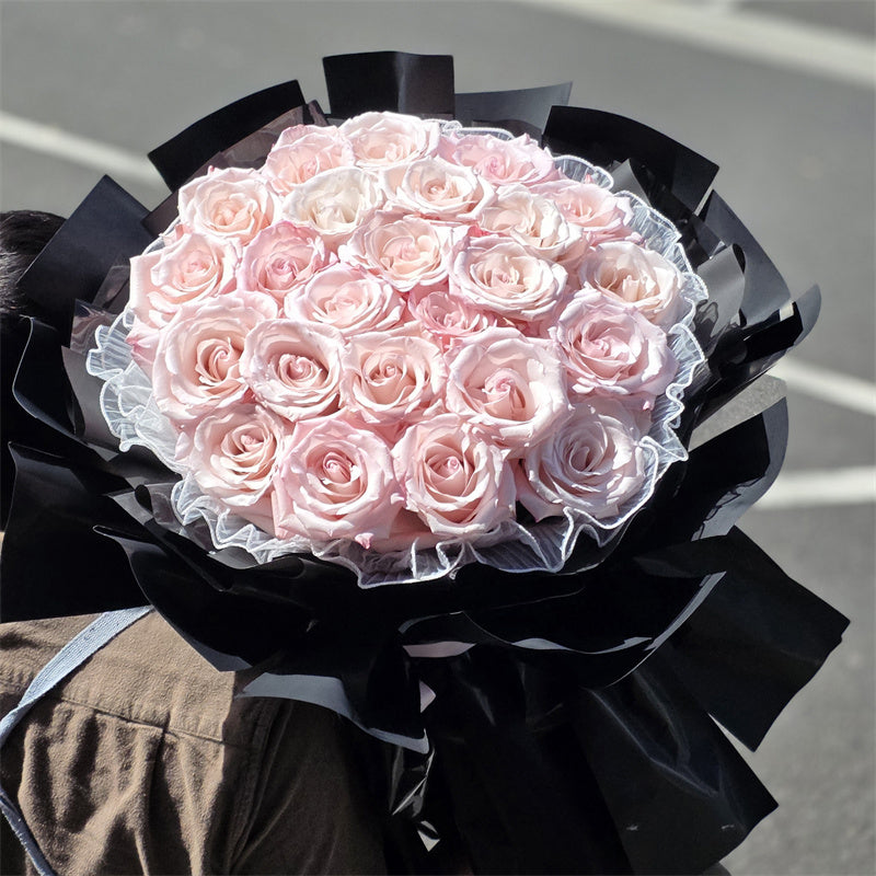24 Pastel Pink Ecaudor Roses Bouquet