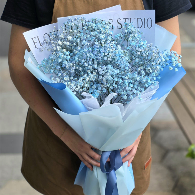 Ice Blue Gypsophila Bouquet