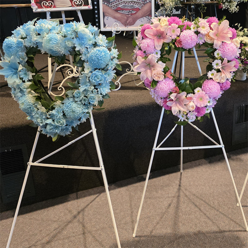 Funeral Heart Wreath #16 30cm/65cm Bright Pink丨Funeral Flowers delivery Melbourne