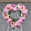 Funeral Heart Wreath #16 30cm/65cm Bright Pink丨Funeral Flowers delivery Melbourne