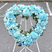 Funeral Heart Wreath #30 30cm/65cm Blue Style丨Funeral Flowers delivery Melbourne