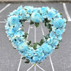 Funeral Heart Wreath #30 30cm/65cm Blue Style丨Funeral Flowers delivery Melbourne