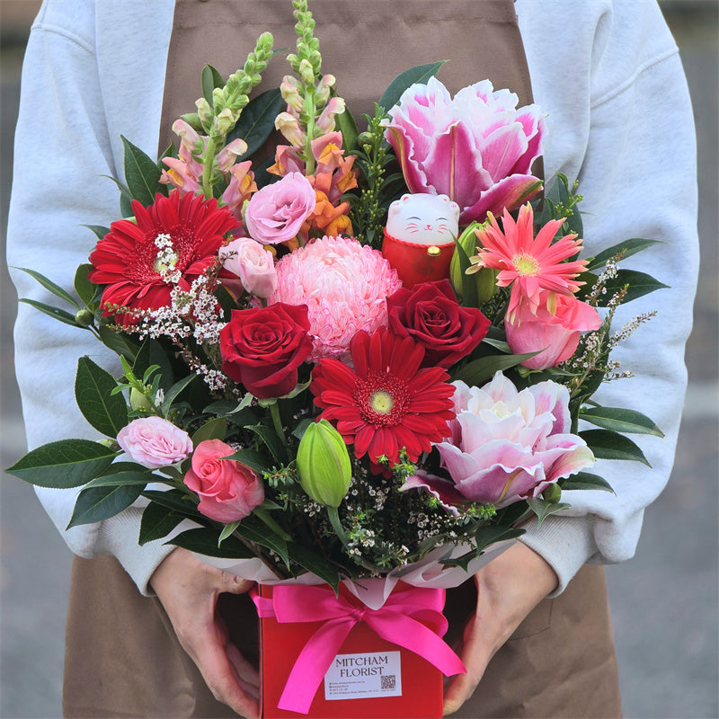 Lucky Cat Floral Box丨招财猫开业花桶小号