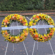 Funeral Wreath #20 Yellow & Sunflowers丨Funeral Flowers delivery Melbourne