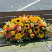 Funeral Casket Spray Flowers #21 80-120cm Yellow & Orange Seasonal丨Funeral Flowers delivery Melbourne