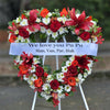 Funeral Heart Wreath #32 30cm/65cm White & Red Style丨Funeral Flowers delivery Melbourne