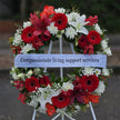 Funeral Wreath #3 White & Red丨Funeral Flowers delivery Melbourne
