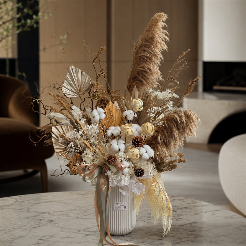 Neutral Everlasting Flowers Vase Arrangement丨Preserved Flowers丨Dry Flowers Melbourne