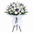 Funeral Flower Stand 1.65m White & Purple | Melbourne Funeral Flowers丨墨尔本葬礼白紫色系站立式花篮1.65米