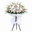 Funeral Flower Stand 1.65m White & Pink | Melbourne Funeral Flowers丨墨尔本葬礼白粉色系站立式花篮1.65米
