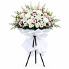 Funeral Flower Stand 1.65m White & Pink | Melbourne Funeral Flowers丨墨尔本葬礼白粉色系站立式花篮1.65米