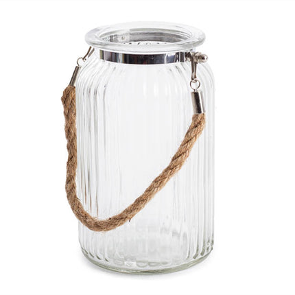 Glass Vase with Jute Rope 16cm